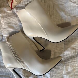 Nine West Cream Ankle Booties